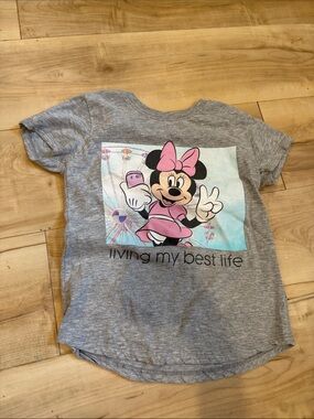 Disney Gray Minnie Mouse Tee with Pink Accents